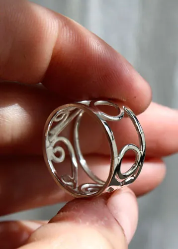 Brocéliande, bague forêt magique celte en argent