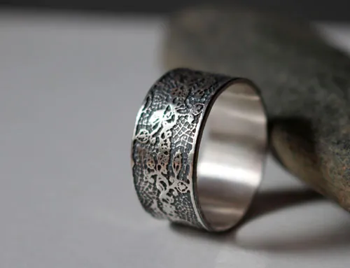 Broderie, bague dentelle élégance en argent