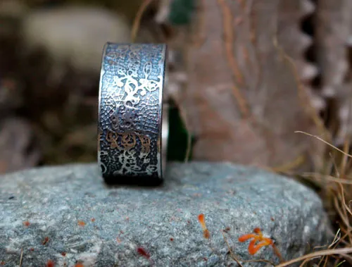 Broderie, bague dentelle élégance en argent