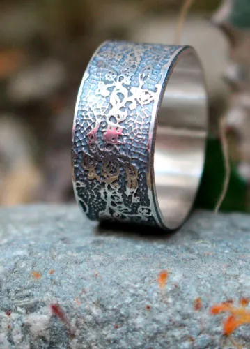 Broderie, bague dentelle élégance en argent