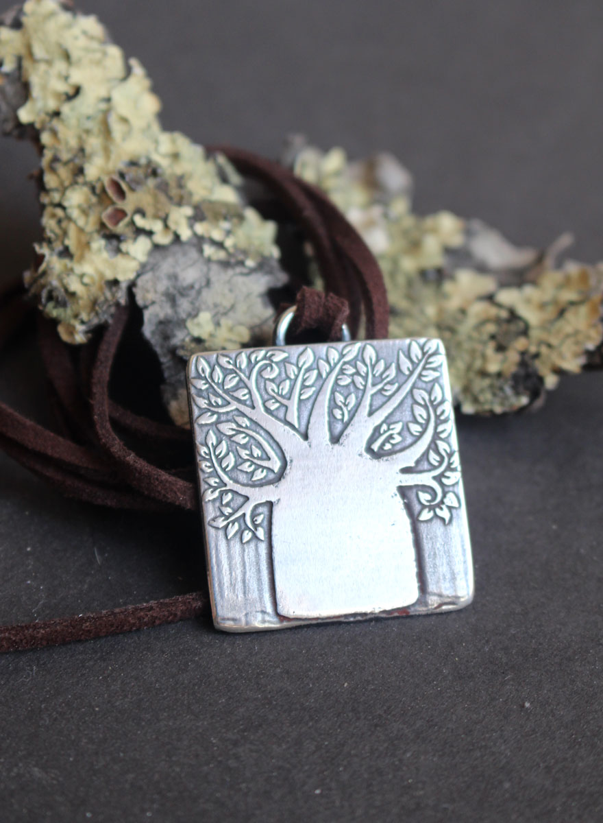 Baobab, collier arbre de vie en argent