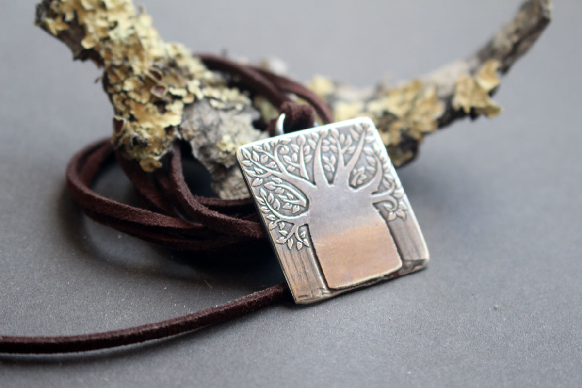 Baobab, collier arbre de vie en argent