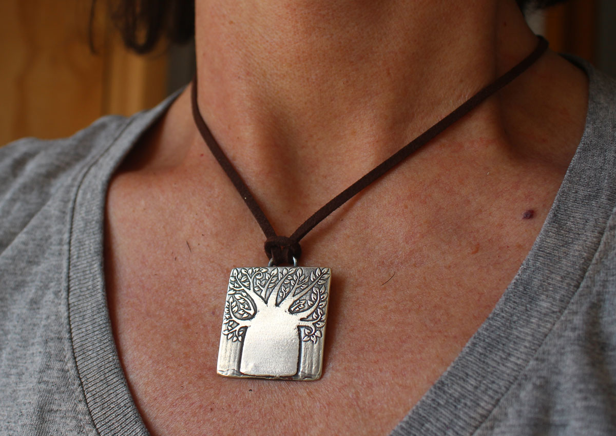 Baobab, collier arbre de vie en argent