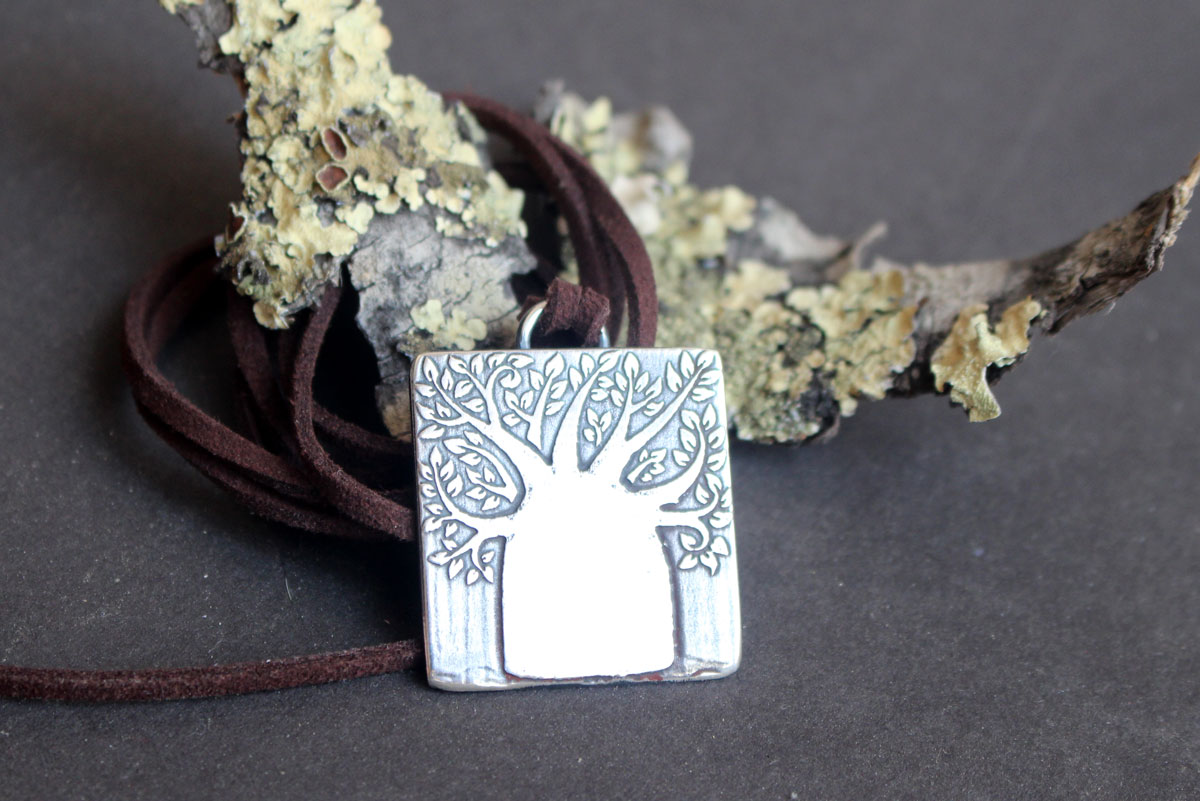 Baobab, collier arbre de vie en argent