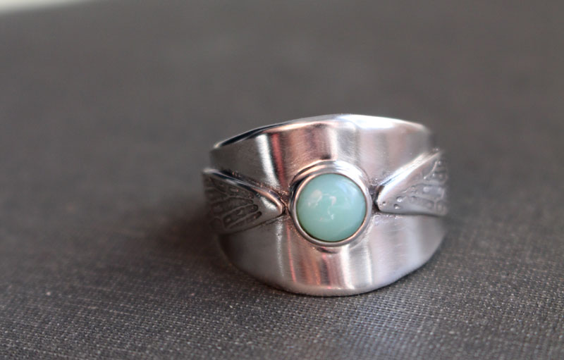 Battements d’ailes, bague Vif d’or d’Harry Potter en argent et chrysoprase 