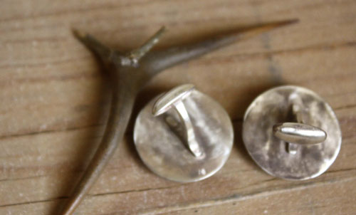 Bouclier spartiate, boutons de manchette hoplites grecque de Sparte en argent