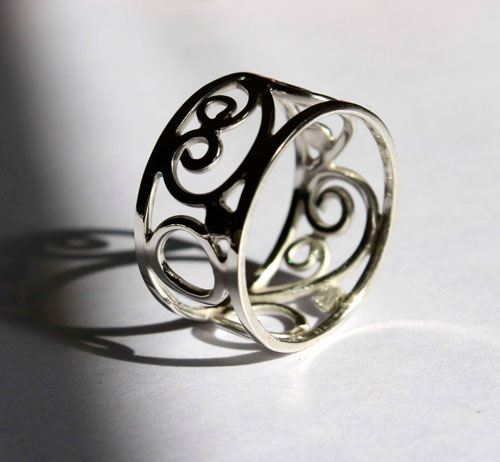 Brocéliande, bague forêt magique celte en argent