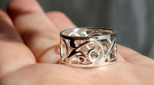 Brocéliande, bague forêt magique celte en argent