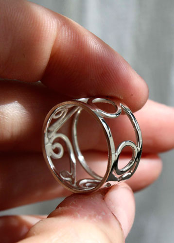 Brocéliande, bague forêt magique celte en argent