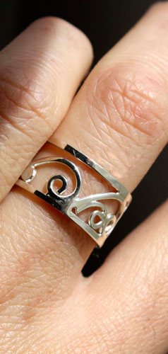 Brocéliande, bague forêt magique celte en argent