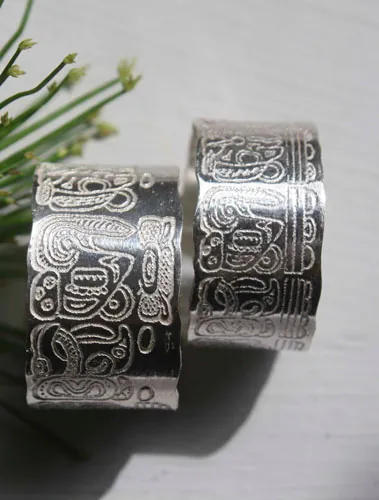 Calendrier maya, bague compte long du calendrier maya personnalisée en argent