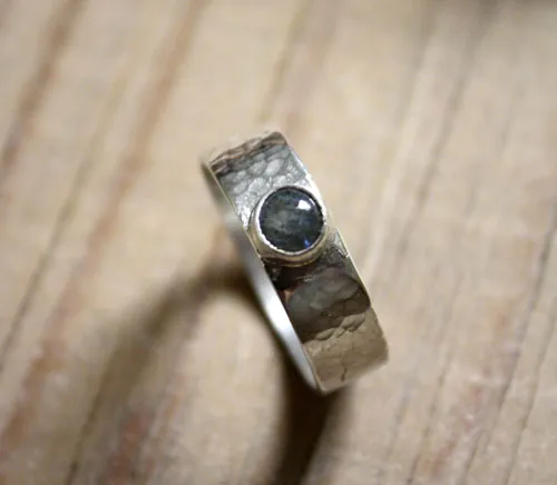 Catch my soul, bague de promesse en argent, labradorite et labradorite blanche