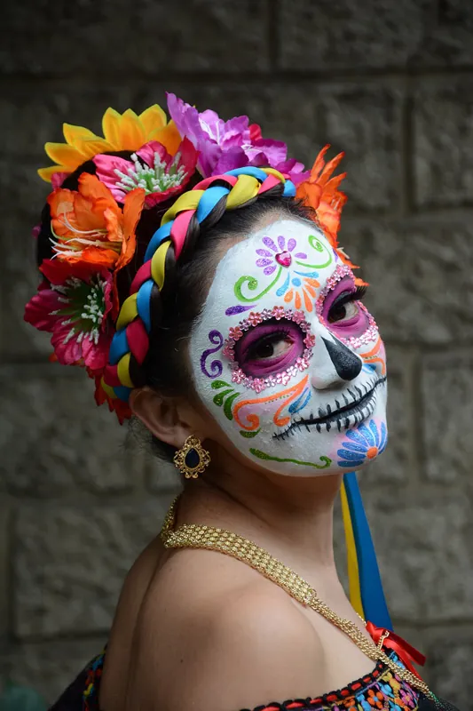 Catrina, boucles d’oreilles crâne mexicain en argent