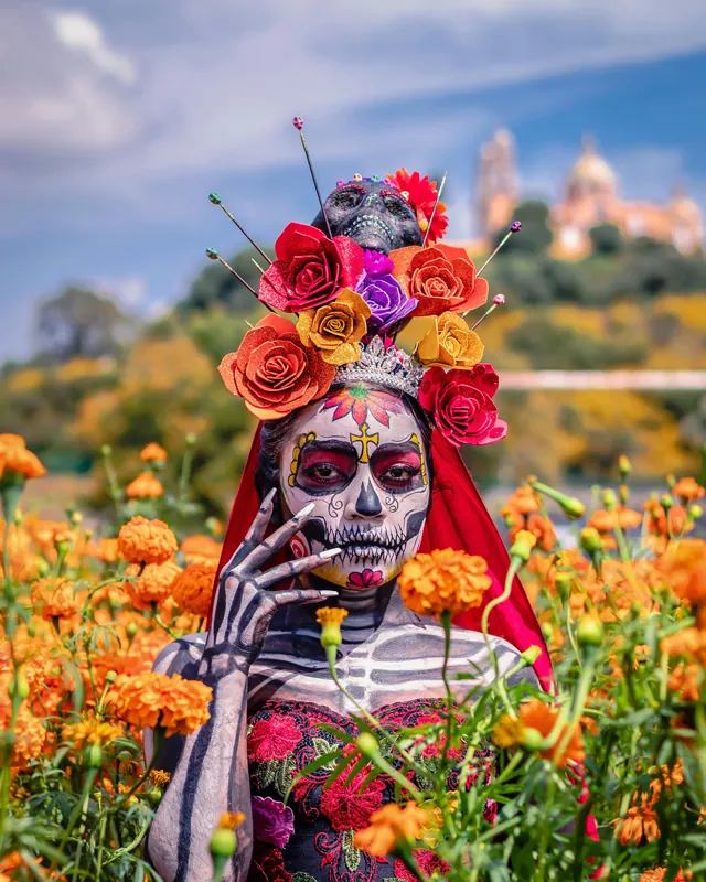 Catrina, boucles d’oreilles crâne mexicain en argent