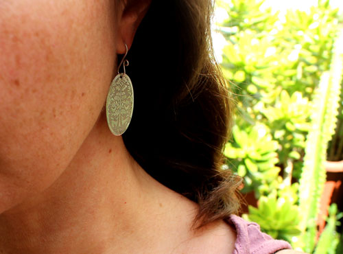Cerfs au petit matin, boucles d’oreilles bestiaire Otomi mexicain en argent