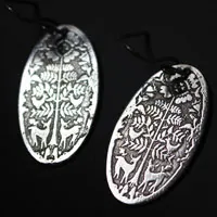 Cerfs au petit matin, boucles d’oreilles bestiaire Otomi mexicain en argent