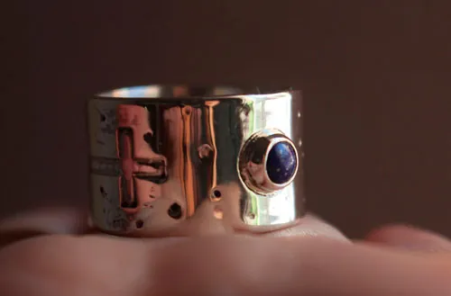 Certitude, bague foi en argent et lapis-lazuli