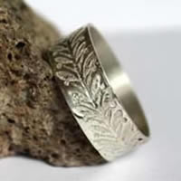 Chèvrefeuille, bague nature en argent