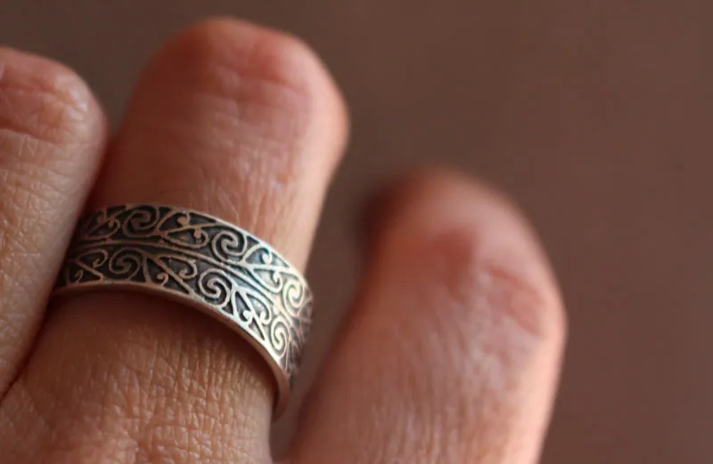 Coeur de vie, bague manuah maori en argent