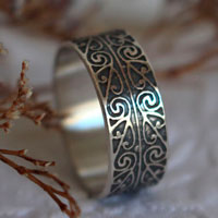Coeur de vie, bague manuah maori en argent