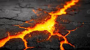 Craquelure, bague coulée de lave en argent