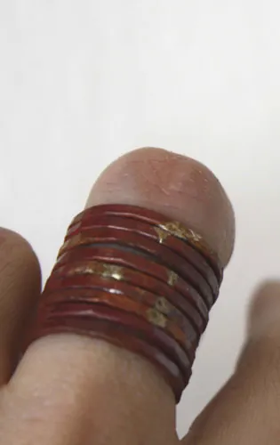 Cuivre feu, bague empilable en cuivre martelé brut