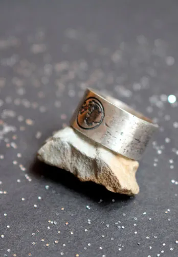 Cycle lunaire, bague phase de la lune personnalisable en argent