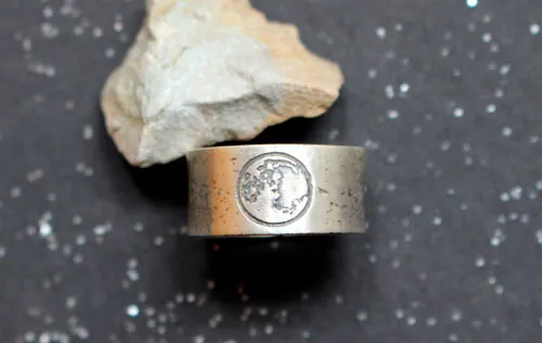 Cycle lunaire, bague phase de la lune personnalisable en argent
