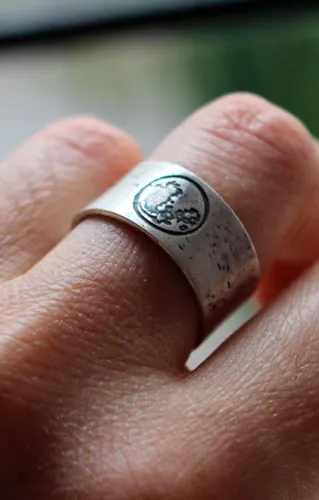 Cycle lunaire, bague phase de la lune personnalisable en argent