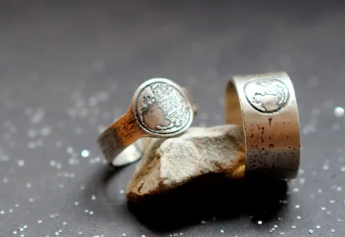 Cycle lunaire, bague phase de la lune personnalisable en argent