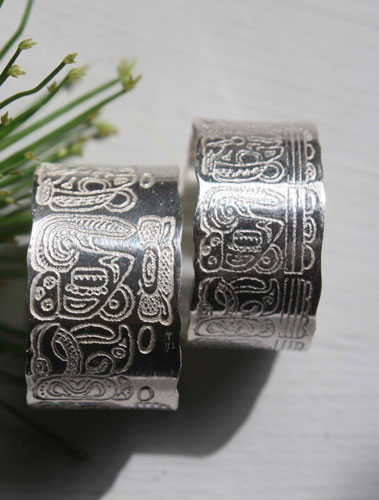 Calendrier maya, bague compte long du calendrier maya personnalisée en argent