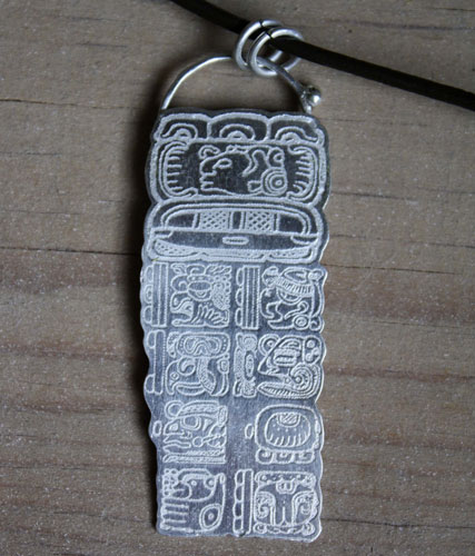 Calendrier maya, pendentif calendrier maya en argent