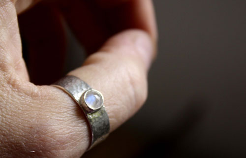 Catch my soul, bague de promesse en argent, labradorite et labradorite blanche