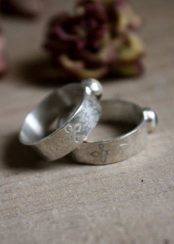 Catch my soul, bague de promesse en argent, labradorite et labradorite blanche