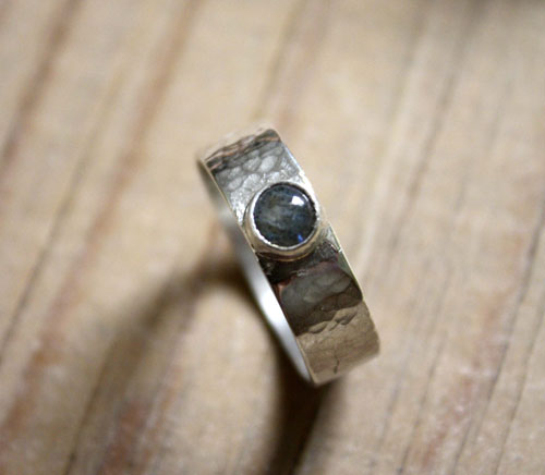 Catch my soul, bague de promesse en argent, labradorite et labradorite blanche