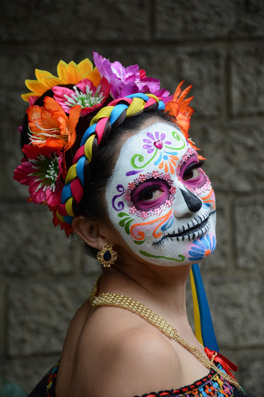 Catrina, boucles d&rsquo;oreilles cranes du jour des morts dans le folklore mexicain en argent