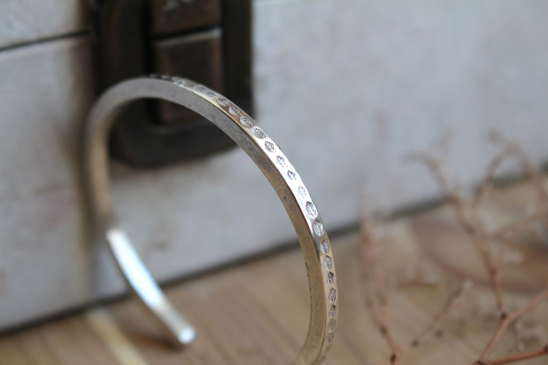 Chemin de feuilles, bracelet balade bucolique en argent