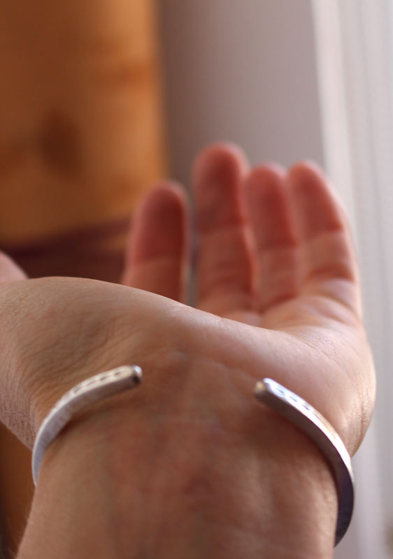 Chemin de feuilles, bracelet balade bucolique en argent