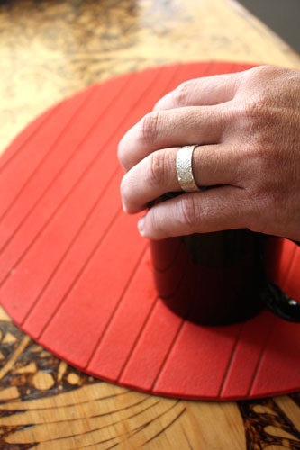 Chèvrefeuille, bague nature en argent