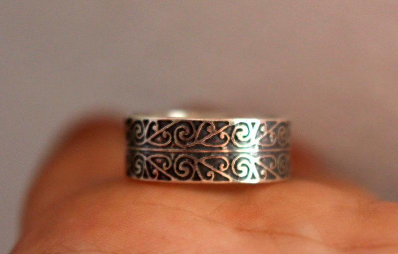 Coeur de vie, bague maori en argent