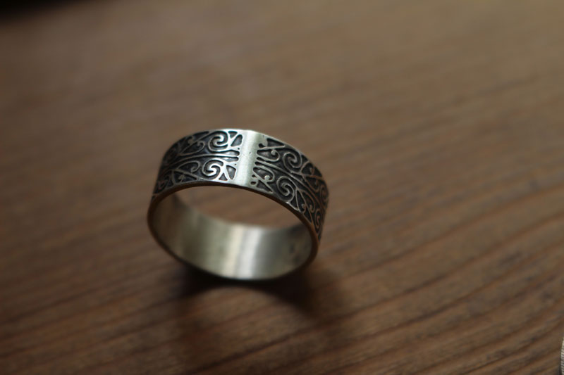 Coeur de vie, bague maori en argent