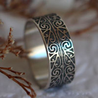 Coeur de vie, bague maori en argent