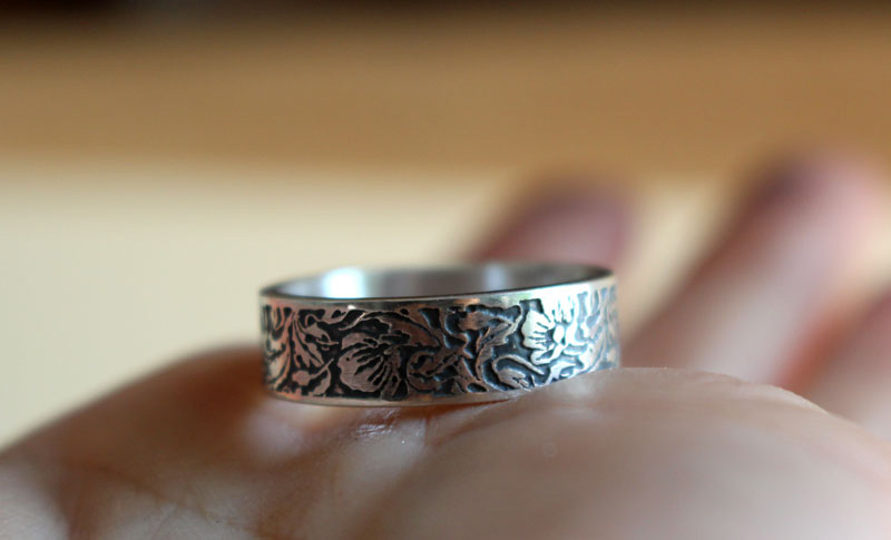 Coquelicot, bague fleur de pavot en argent