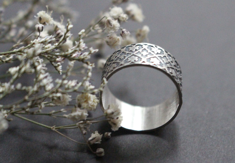 Couronne de lierre, bague force des liens en argent