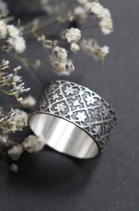 Couronne de lierre, bague force des liens en argent