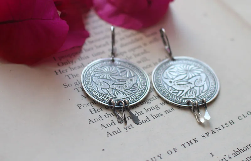 Diag, boucles d’oreilles lapin mexicain en argent