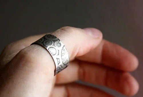 Docteur Jekyll, bague engrenage d’horlogerie steampunk en argent