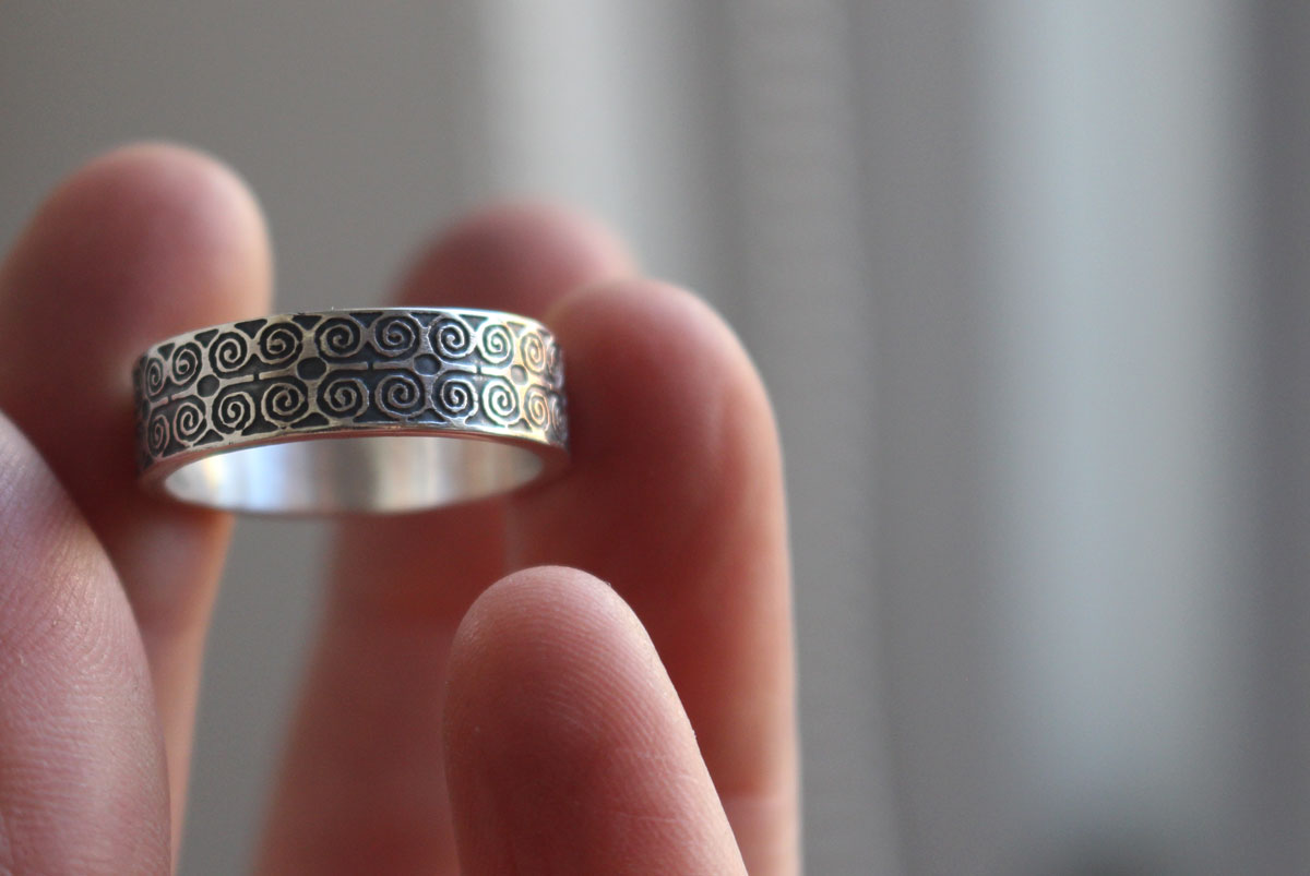 Dwennimmen, bague adinkra africain en argent