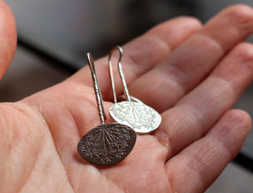 Dent de lion, boucles d’oreilles aigrettes de pissenlit en argent