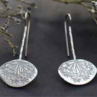 Dent de lion, boucles d’oreilles aigrettes de pissenlit en argent